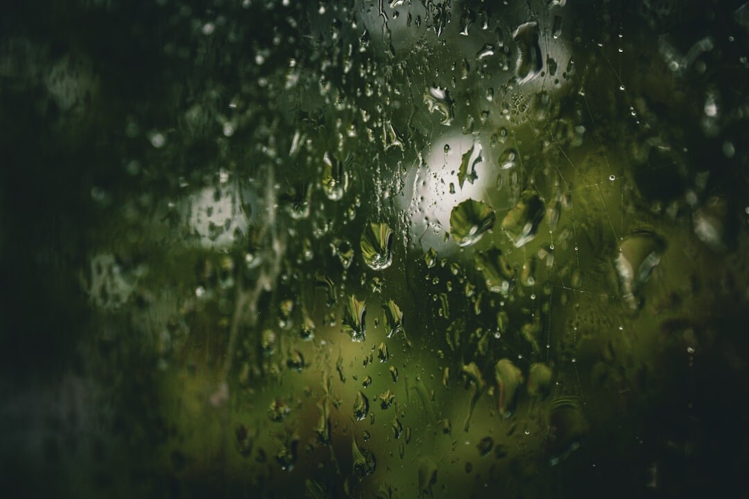 dark rainy window